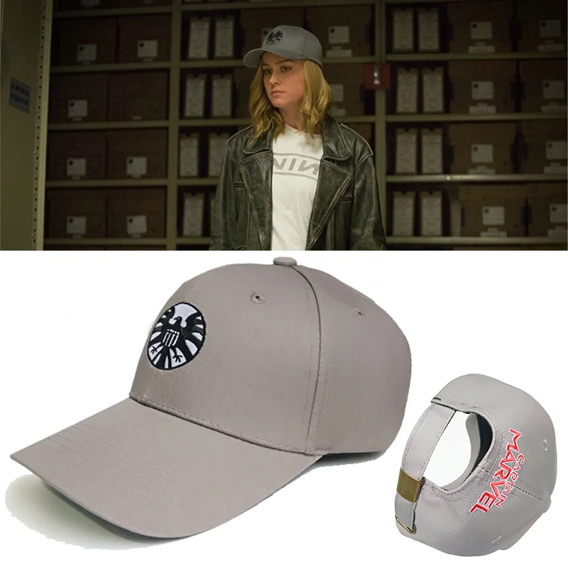 

New Captain Marvel Carol Danvers Caps Unisex Adjustable Hip Hop Sun Hat Snapback Agents of S.H.I.E.L.D. Shield Baseball Caps