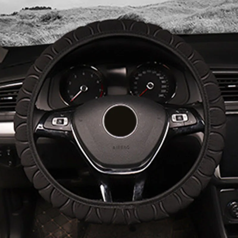 

1pc black Anti-Skid Breathable Car Steering Wheel Cover 36-40cm High Quality Accessory part Suitable For Four Seasons