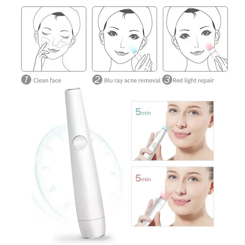 Красный синий свет для удаления акне прыщи воспаление пятна Фотон ...