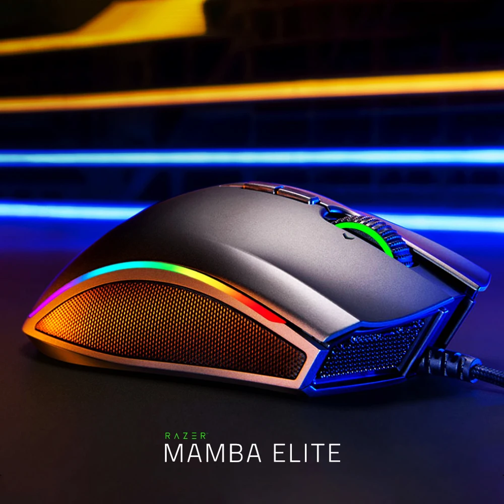  Razer Mamba Elite Wired Gaming Mouse Chroma Lighting 16000 DPI Mouse 5G Optical Sensor 9 Programmab