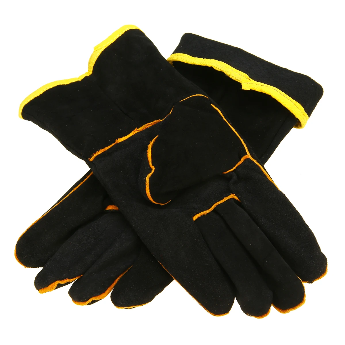 Heavy Duty Welding Protective Gloves 1 Pair Welders Leather Cowhide Gloves Black Mig Welding Soldering Gloves Gauntlets
