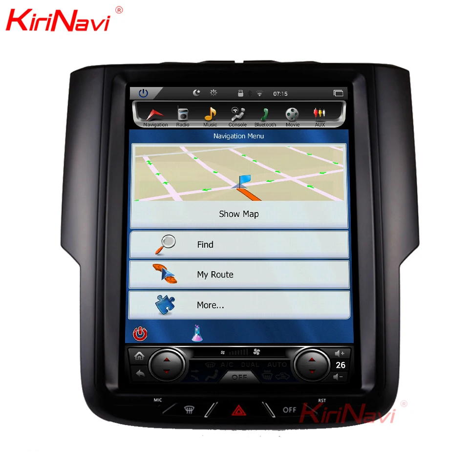 KiriNavi вертикальный экран Tesla стиль 10,4 дюймов Android 7,1 стерео для Dodge Ram 1500 радио gps навигация Bluetooth 2012