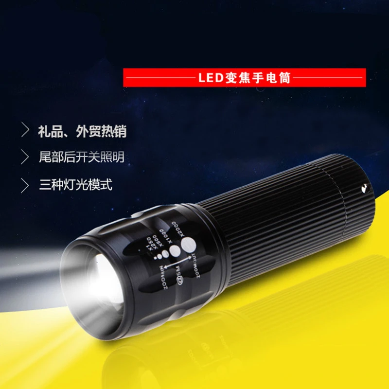 

DE.SOUL Adjustable Focus Mini Flashlight Q5 2000 Lumens LED Flashlight Torch Lantern AA 14500 Torch LED Mount