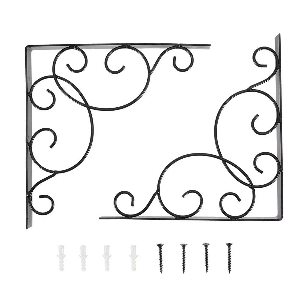

2pcs/ Set Art Hooks Hanging Plant Stand Flower Pot Hooks Holder Rustproof Wall Mounted Potted Plant Hook with Screws