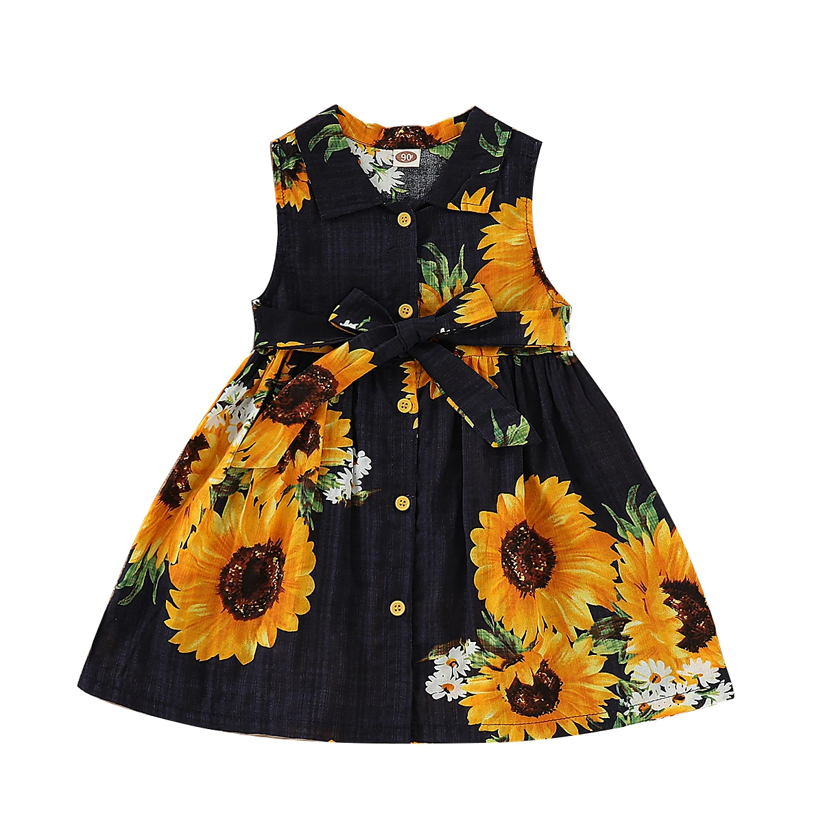 Flower Toddler Kids Baby Girls Dress Sunflower Princess Sleeveless Tutu
