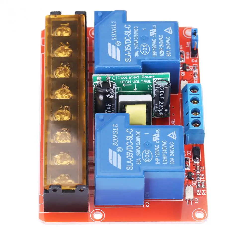2 канальный релейный модуль AC100V 250V 30A высокомощное канальное реле DC5V высоконизкий