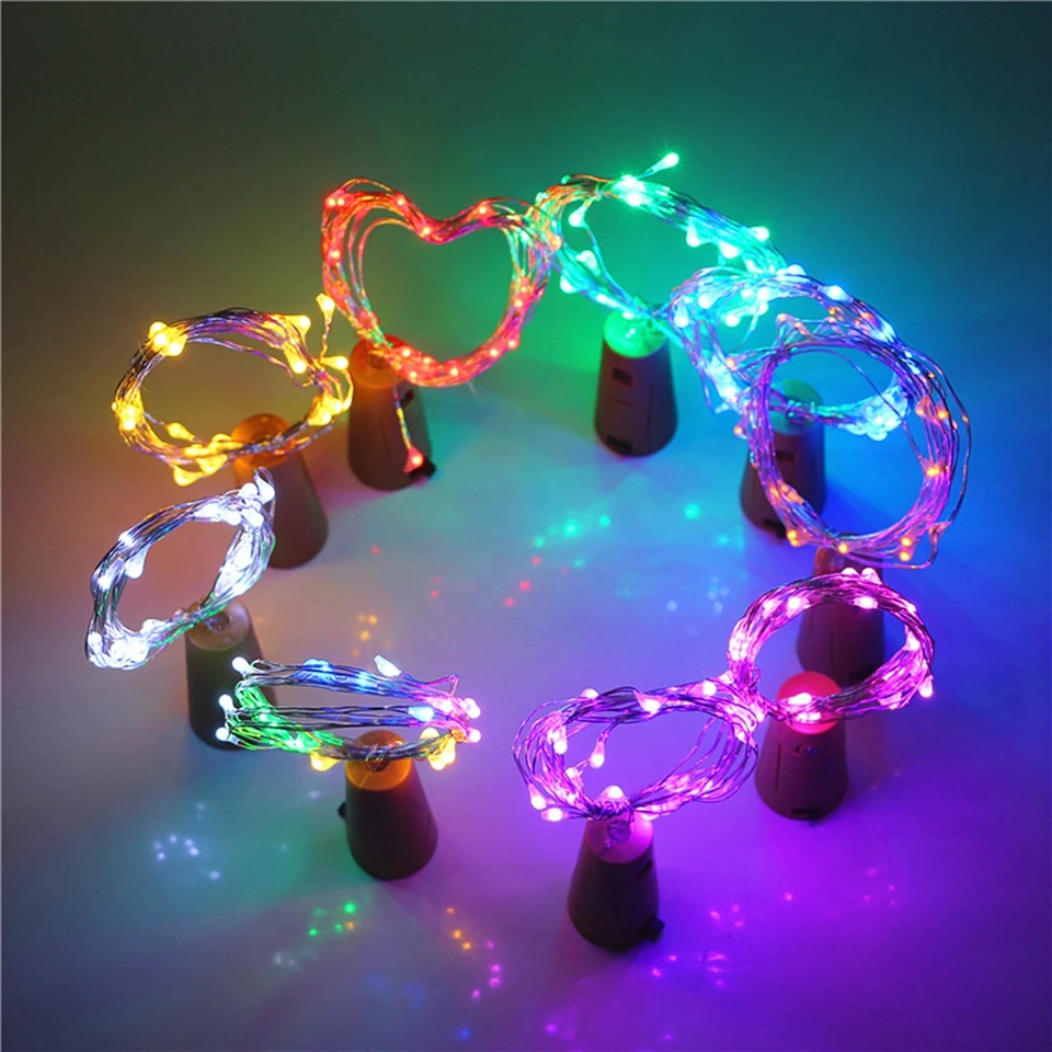 Packs of 5 Wine Bottle Lights with Cork Fairy Battery Operated Mini Diamond Shaped LED for Party Decor DIY | Лампы и освещение