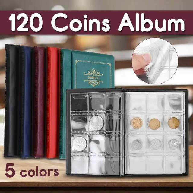 120 Pockets Coins Album Collection Book Mini Penny Coin Storage Album Book Collecting Coin