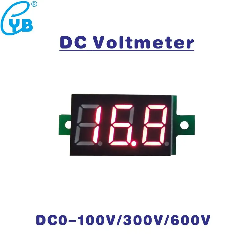 DC 0-100V 300V 600V светодиодный цифровой вольтметр Напряжение Вольтметр инструмент 3-жильный красный Дисплей DC Вольт Панель метр Вольт-монитор