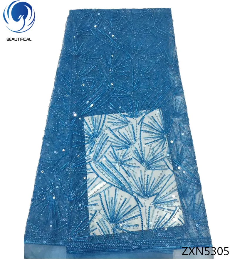 

Beautifical french tulle lace fabrics 2018 high quality sequin lace african lace with sequins for wedding dress 5yards/lot ZXN53