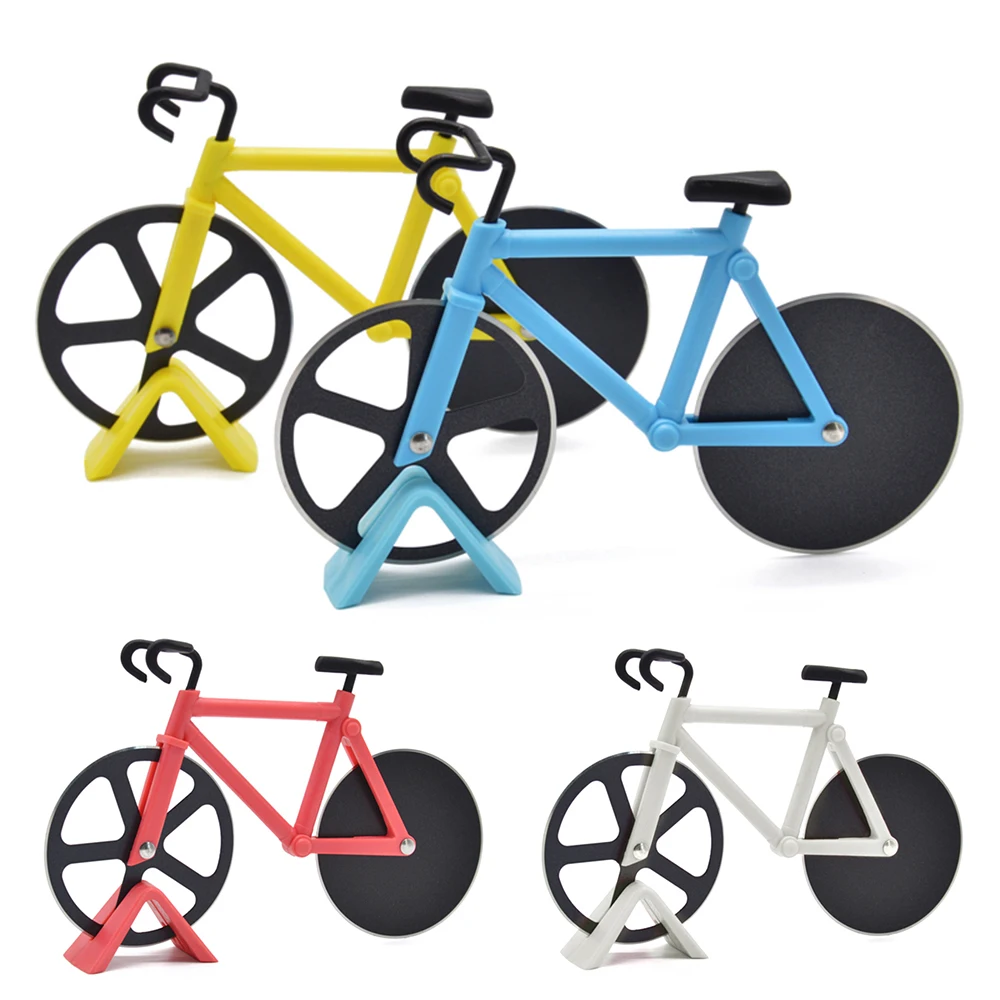 Stainless Steel Pizza Knife Two-wheel Bicycle Shape Pizza Cutting Knife Pizza Tool Bike Round Pizza Cutter knives Yellow Stainless Steel Pizza Knife Two-wheel Bicycle Shape Pizza Cutting Knife Pizza Tool Bike Round Pizza Cutter knives Yellow