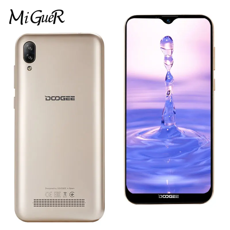 DOOGEE Y8c Android 8,1, 6,1 дюймов, 19:9, дроп LTPS экран, смартфон MTK6580, 1 ГБ ОЗУ, 16 Гб ПЗУ, 3400 мАч, две sim-карты, 8 Мп+ 5 МП, WCDMA