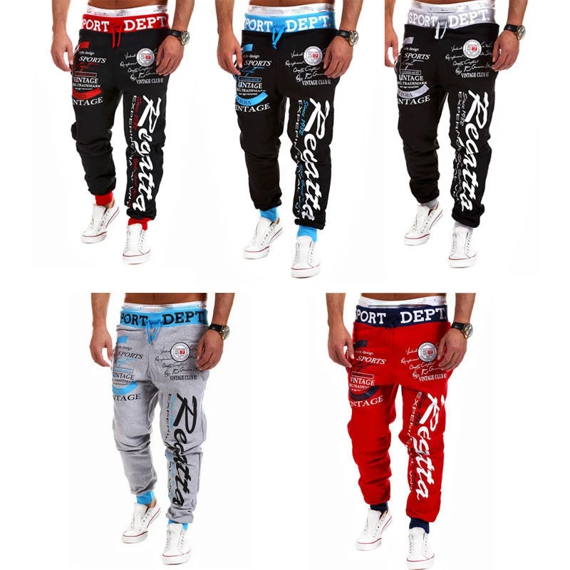 

Men's Sport Gym Long pants Casual Slim Fit Tracksuit Striped Jogging Slacks Pant