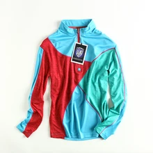 Женская цветная Лоскутная быстросохнущая Солнцезащитная походная футболка с длинными рукавами