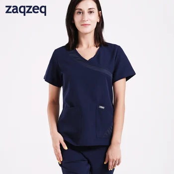 

Women's Fashion Medical Uniforms/ Spa Tunics/ Beautician Clothing Short Sleeve Top + Pants