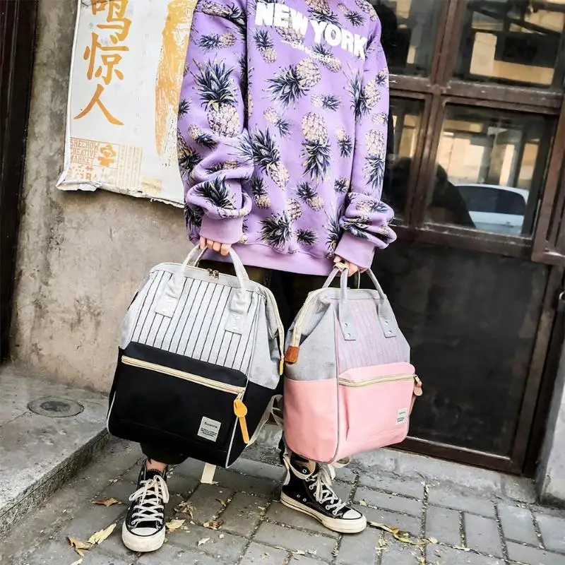 

Women Maternity Backpack Stripe Hit Color Shoulder Bags School Bags Orthopedic Satchel Cartoon School Backpack For Girls