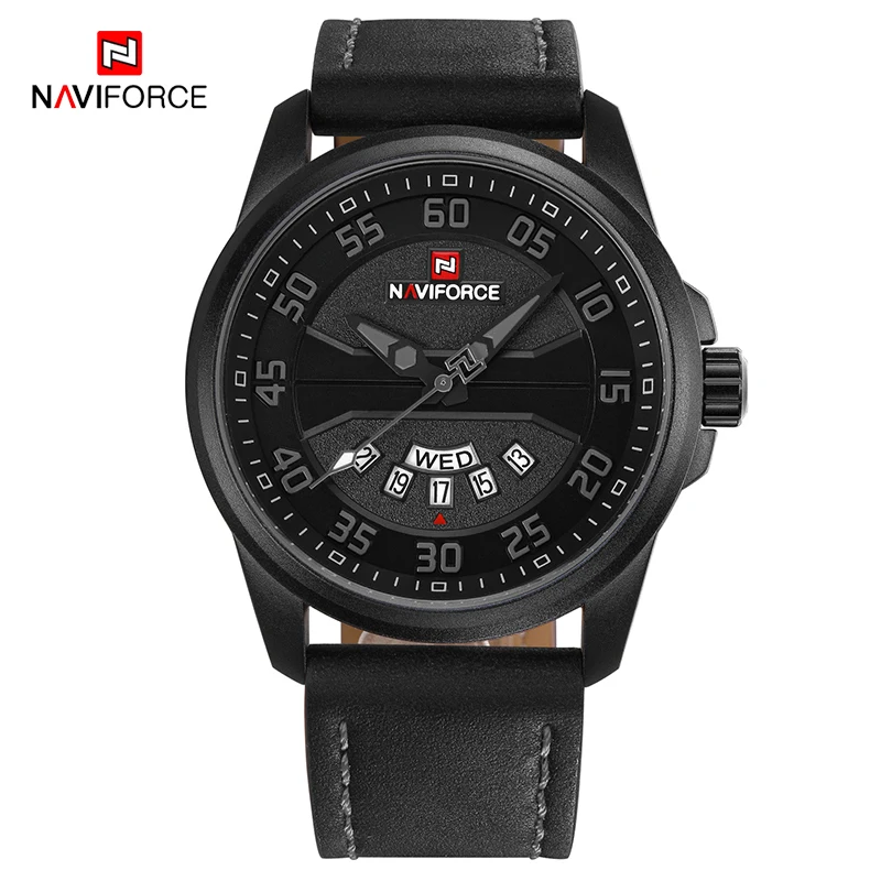 New Top Luxury Brand NAVIFORCE Men's Fashion Casual Watches Men Quartz Clock Man Leather Strap Army