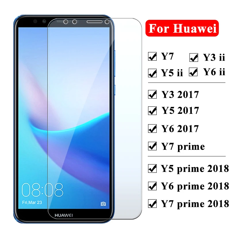Защитное стекло для Huawei Y5 Y6 Y3 Y7 Prime Ii 2018 2017 Защита экрана Y6ii Y5ii Y3ii закаленное Y 3 5 6 7|Защитные стёкла и плёнки| |