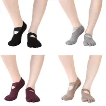Новые хлопоковые носки для йоги нескользящие Пилатес дышащие невидимые Йога Пять пальцев носки Йога носки