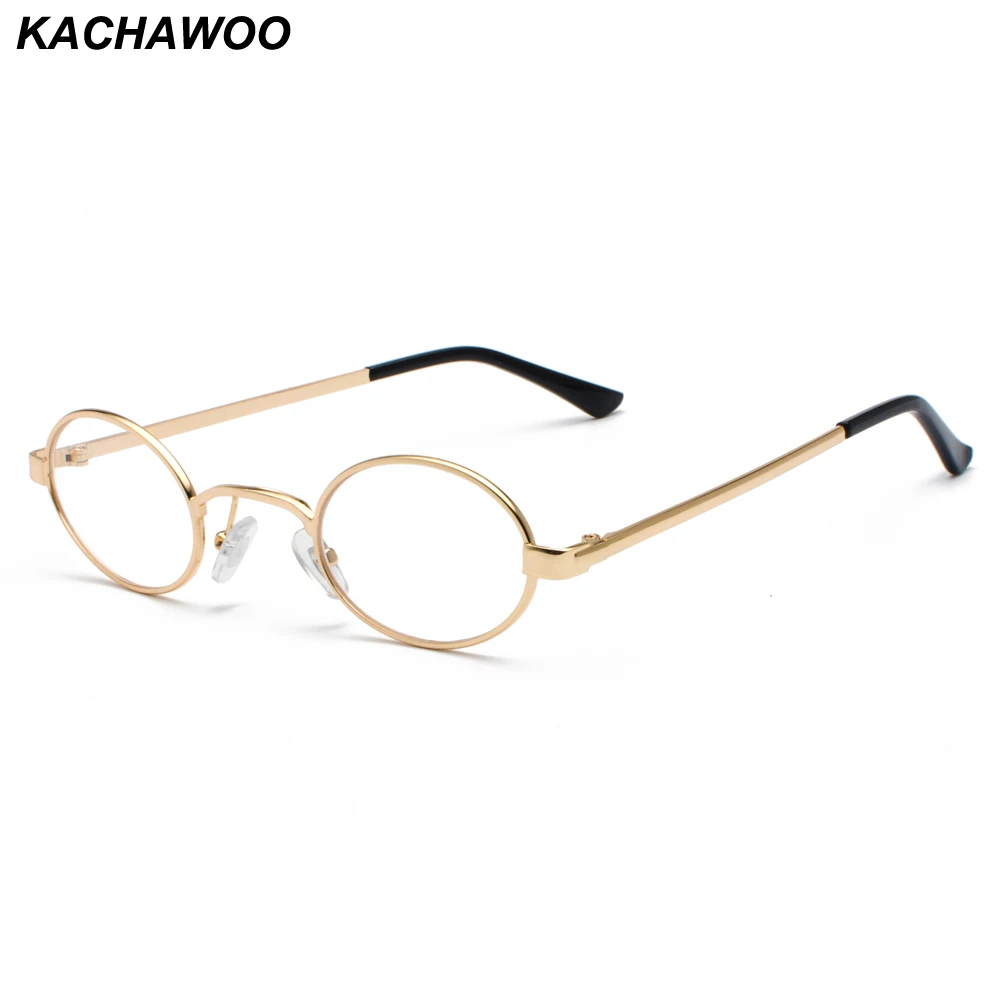 Мужские и женские винтажные очки Kachawoo маленькая овальная металлическая оправа