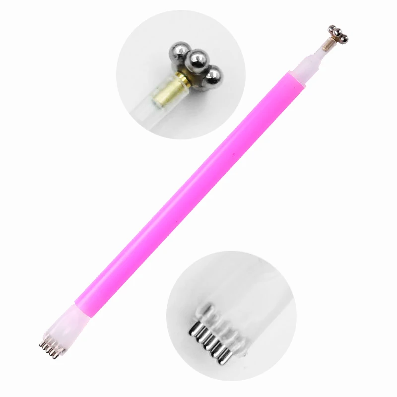 

DIY 3D 2 Way Nail Acrylic Women Lady Magnet Pen Double Head Magnetic UV Gel Polish Brush Nail Art Tools Hot Seling