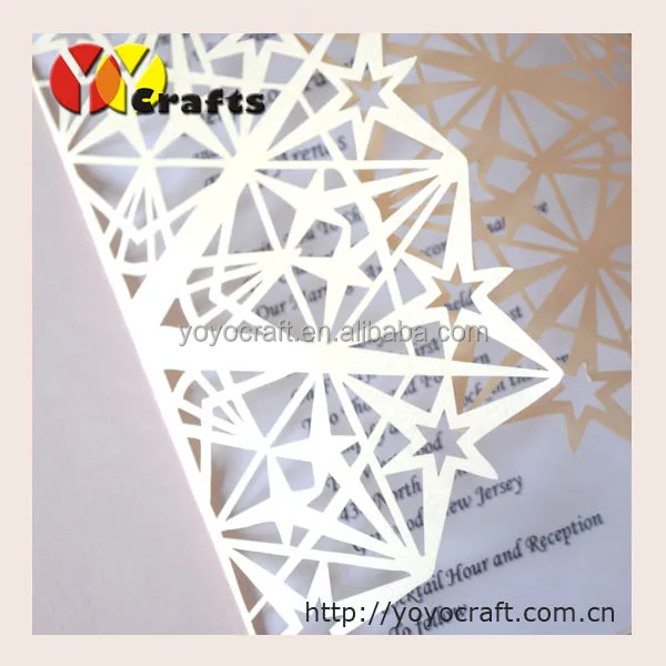invitation cards for wedding 50sets lot laser cut star wedding