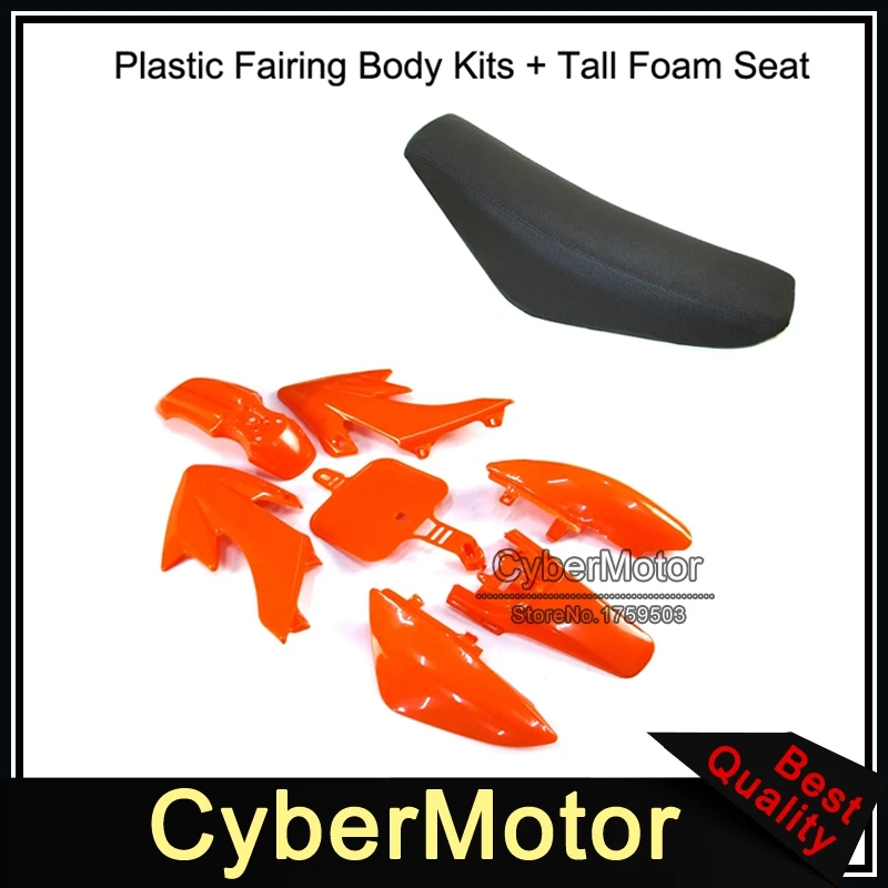 

Plastic Fairing Body Kits + Tall Foam Seat For Chinese Made CRF50 XR50 SSR YCF IMR Atomik Thumpstar BSE Apollo Kayo Pit Bike