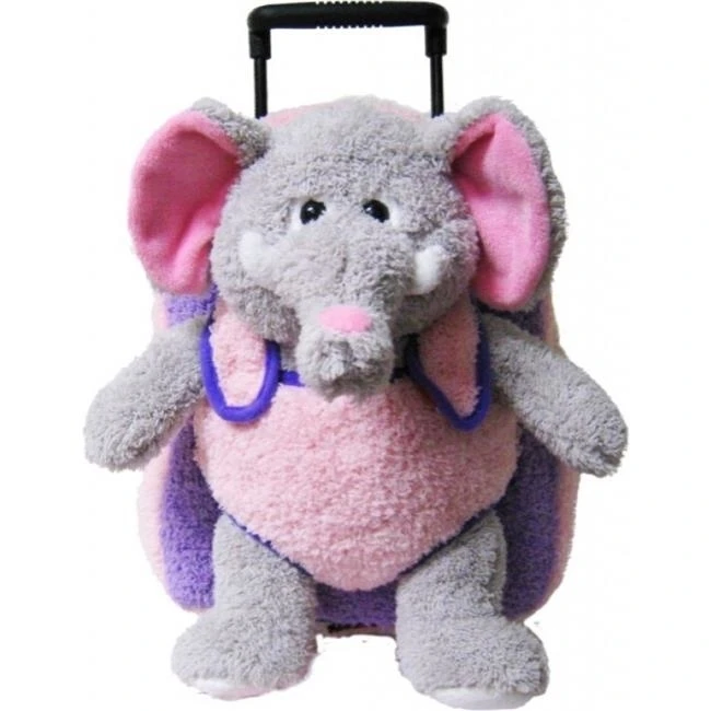 Kreative Kids 8051 Elephant Плюшевые Рюкзак на колесиках-розовый и фиолетовый | Багаж сумки