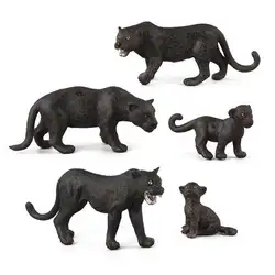 5 шт. черные Пантеры набор моделирование животных модели Фигурки игрушки Высококачественная коллекция подарки для мальчиков