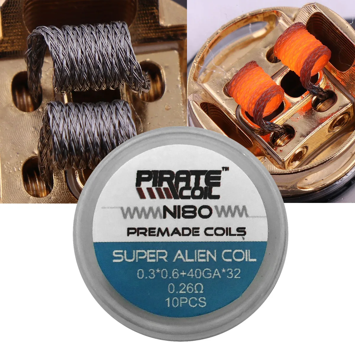 Пиратская катушка 10 шт. Новинка NI80 супер Alien готовые катушки для RDA RTA RBA RDTA