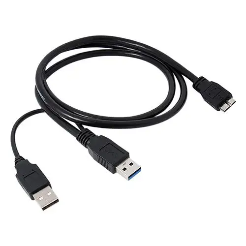 

Black Dual A to Micro-B USB 3.0 Y Cable for Sumsang Galaxy S5 Note 3 USB HUB NEW