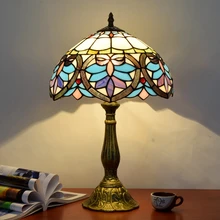 ODIFF европейский стиль барокко Средиземноморский бар освещение гостиная столовая спальня прикроватная лампа витражная настольная лампа E27 светодиодный