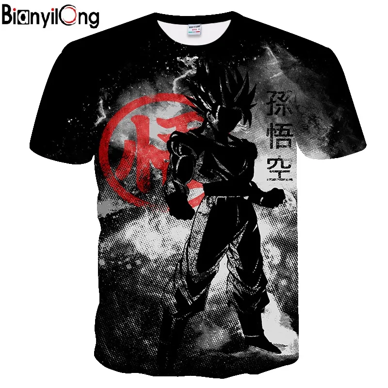 

2019 new shirt dragon ball t shirt black funny t shirts Dragon Ball Z t shirt Mens Summer Fashion 3D Print t-shirt men