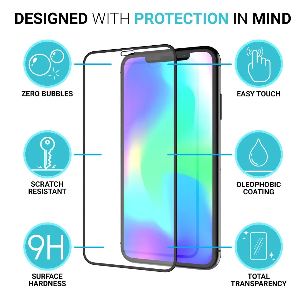 9H 9D изогнутое закаленное стекло с полным покрытием для iPhone 12 11 pro XS MAX XR 6 6S 7 8 Plus