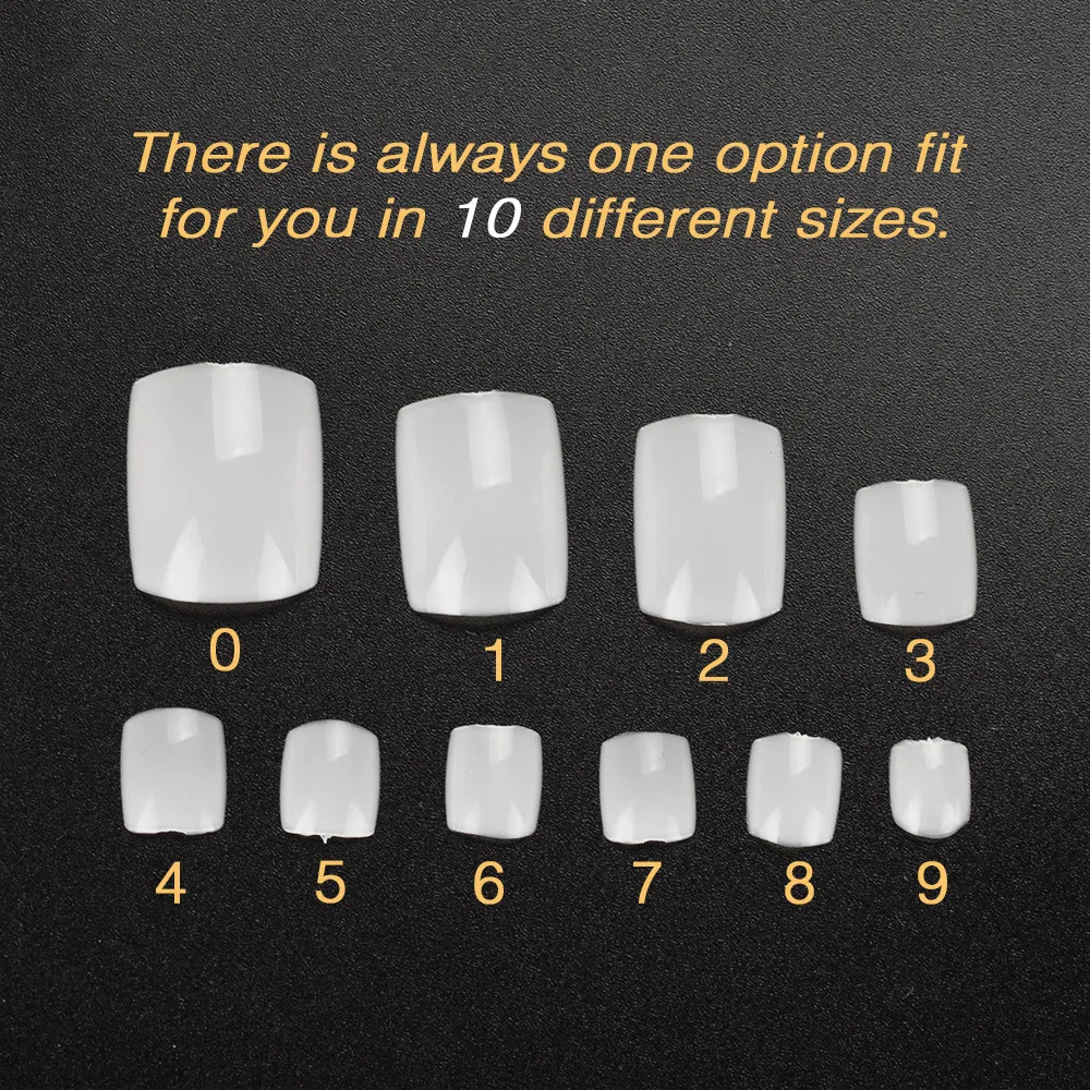Elecool 500 шт 10 моделей белые Искусственные накладные ногти для пальцев ног советы для украшения ногтей инструменты для маникюра Накладные ногти