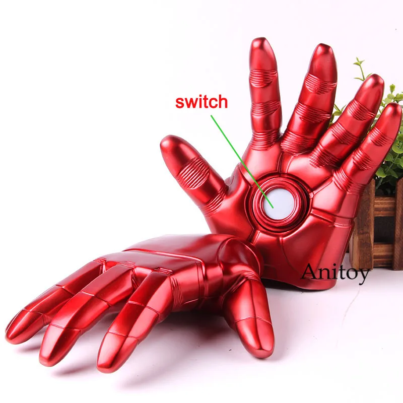 

Marvel Avengers Iron Man Gloves PVC Collection Model Toy With LED Light Infinity War Cosplay Ironman 2-Pack