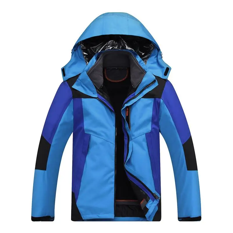 

Two-piece Men Outdoor Hiking Mountain Warm Fleece Jacket Winter Coats Waterproof Windbreaker Climbing Camping Wind Coat