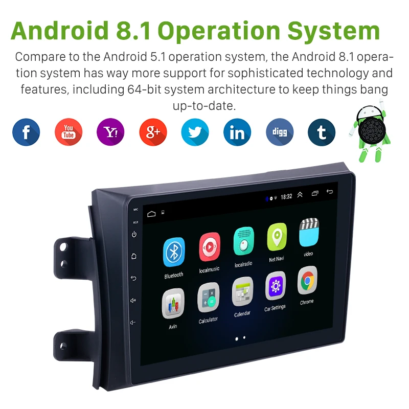  Seicane RAM 2GB Radio de coche para 2006-2012 Suzuki SX4 Android 81 9 pulgadas 2Din 2.5D pantalla G