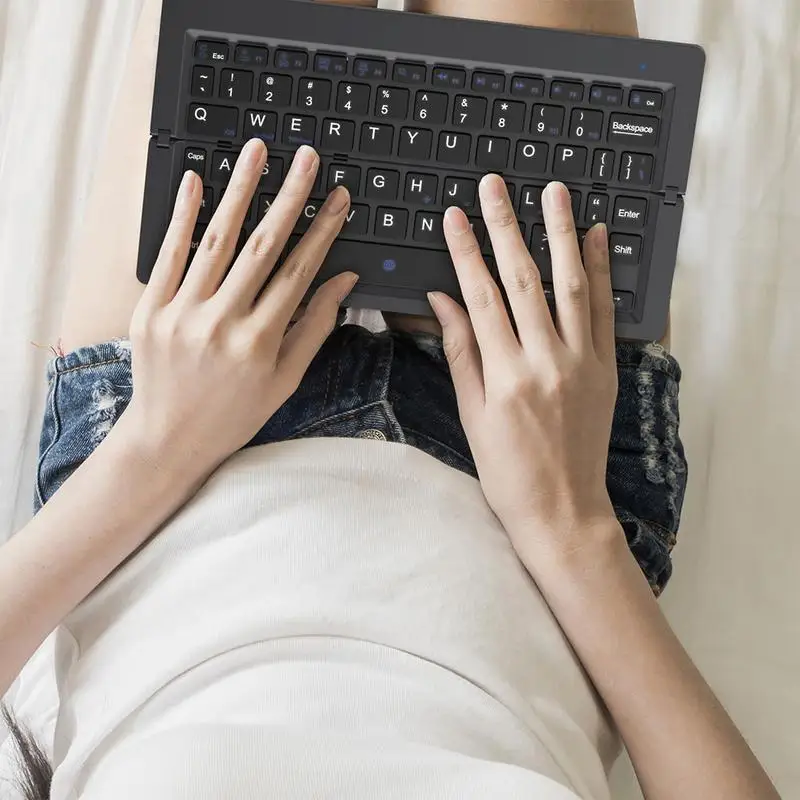 

Portable Foldable Slim Folding Wireless Keyboard Magnetic Control Ultra-Thin Bluetooth Keyboard