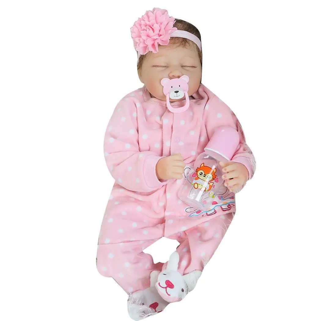 

Kids Soft Silicone Realistic With Clothes Pink Reborn Unisex Baby Collectibles, Gift, Playmate 2-4Years Doll