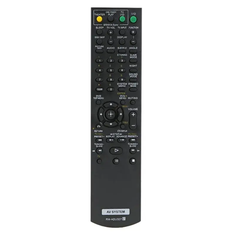 

New Remote Replacement Remote Control RM-ADU007 for SONY AV System DAVHDX274 HCDHDX275 DAVHDZ2 DAV-HDX276WF DAV-HDX277WC