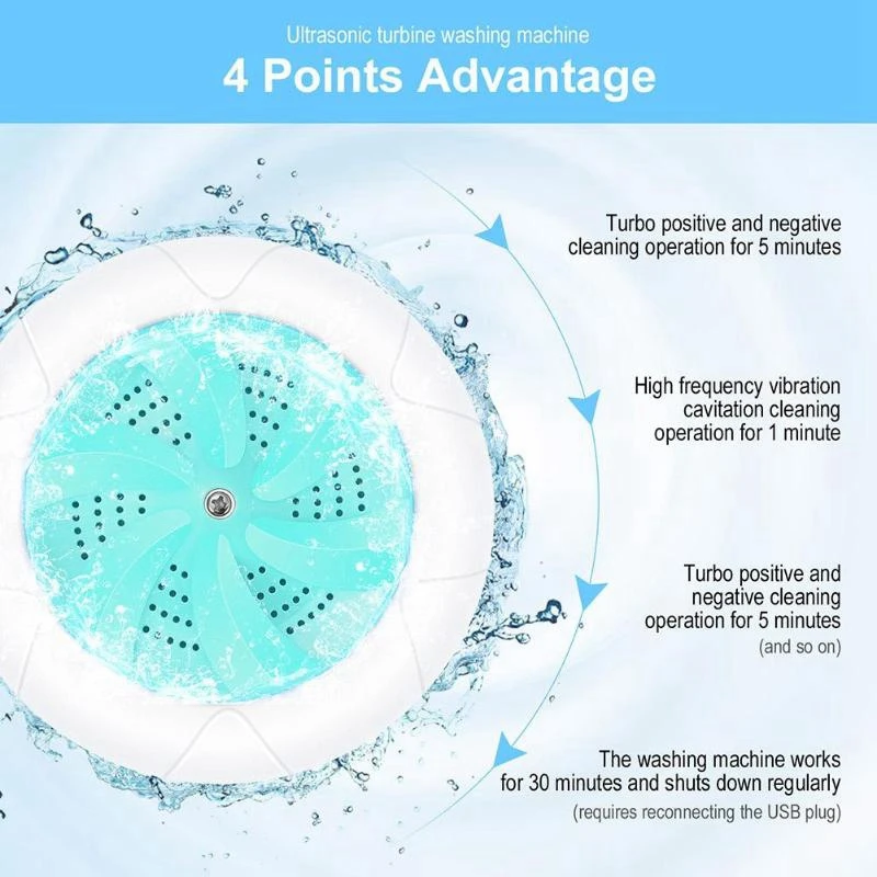 Стиральная машина 6 Вт Usb мини ультразвуковая турбина портативная отжимная сушилка стиральная машина ультразвуковая Чистка стиральная машина для Trav