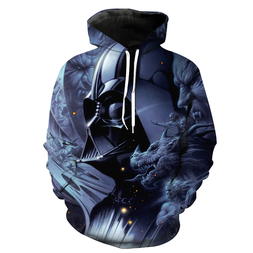 

Fans Made Star Wars Cosplay 3D Printed Men Hoodies 2019 Long Sleeve Sweatshirts Men Costume for Movie Fans Hoodie