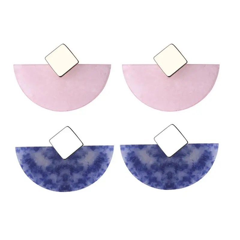 

Semi-Circular Fan-Shaped Stone Earrings For Women Female Retro Fashionable Daily Temperament Simple Earrings New For Women Gifts