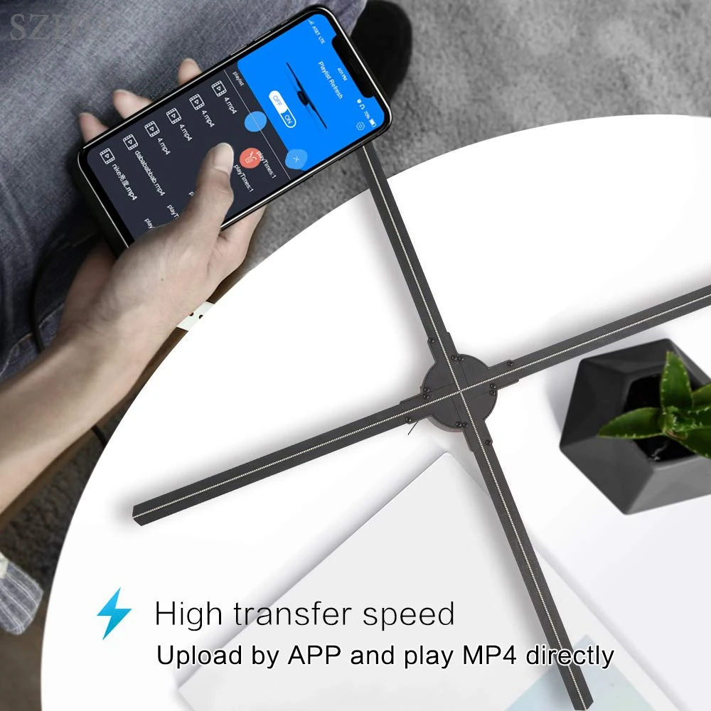  2019 Dseelab newest 65cm wifi mobile phone app cloud hologram led fan display 3d holographic addver - 32961481227