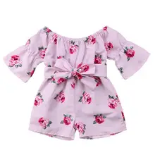 Милый комбинезон с цветочным принтом и розами для маленьких девочек; комбинезон; Детский комбинезон; милая одежда; размер 80-120 см