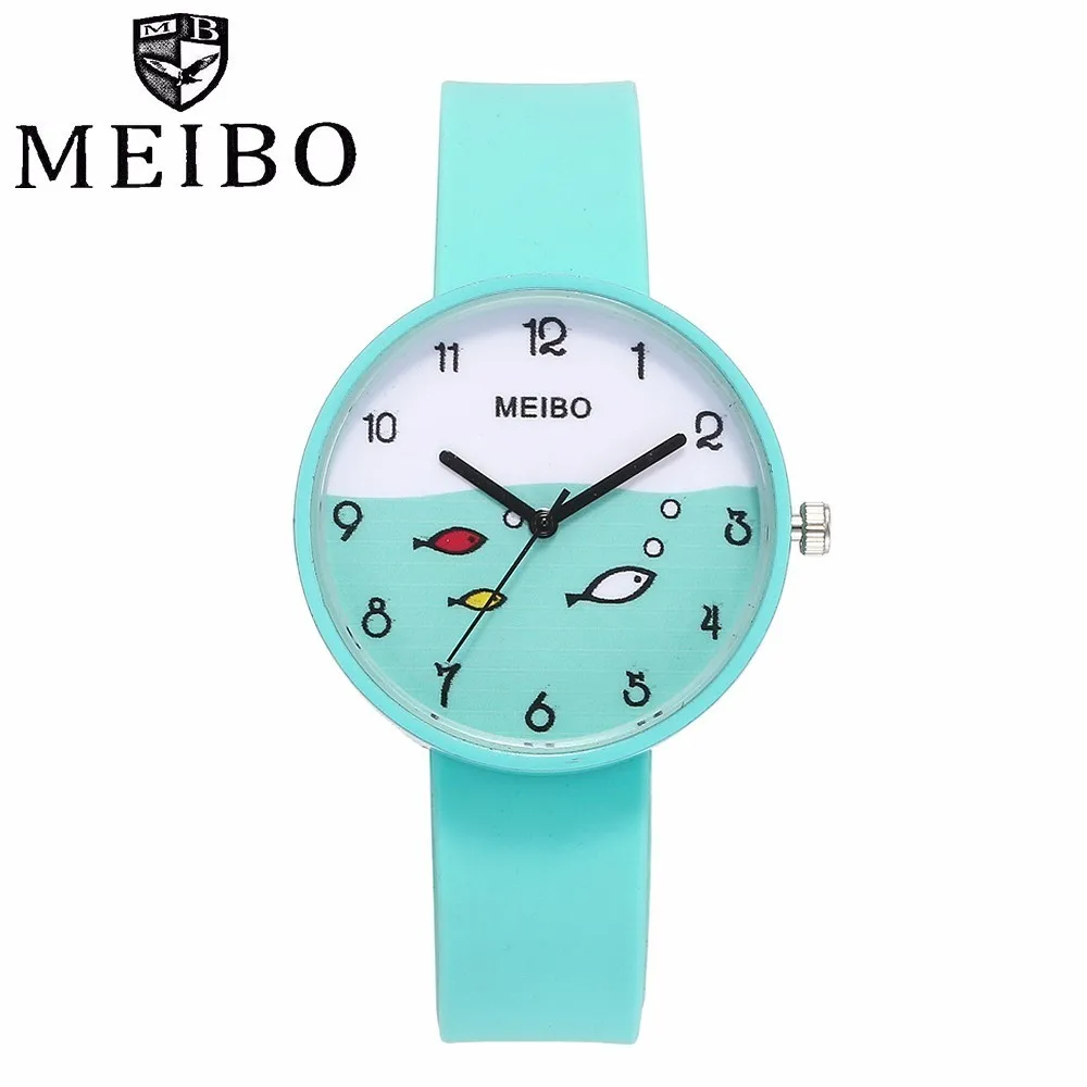 

Hot Fashion Silicone Cute Small Fish Pattern Watch MEIBO Brand Women Girls Casual Quartz Watch Relogio Feminino Dropshipping