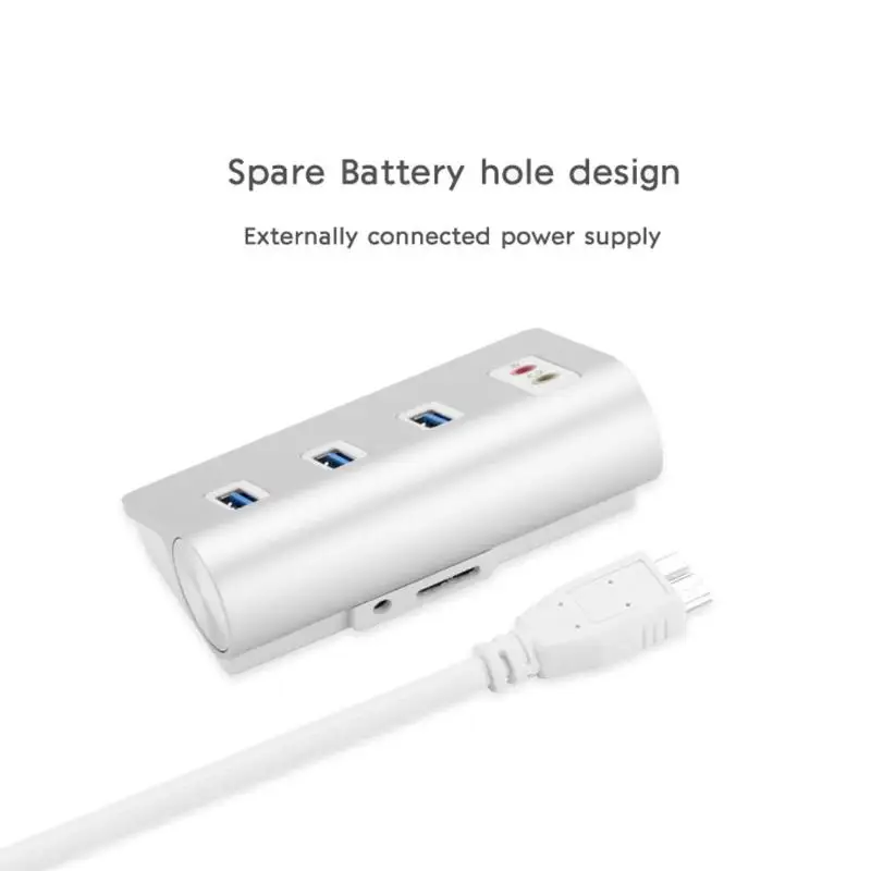 Acasis HS0047 Алюминий USB Высокоскоростной разветвитель USB3.0 концентратор с звуковая