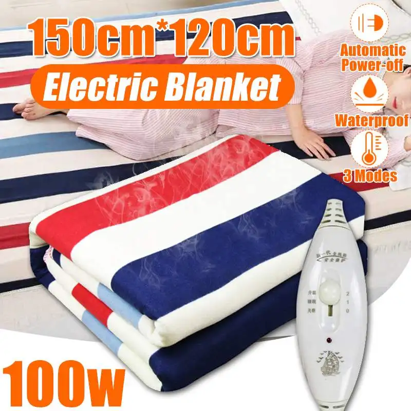 Electric Blanket Flannel Thicker Heater Warmer 150X120cm Heated Heating Blanket Thermostat 3