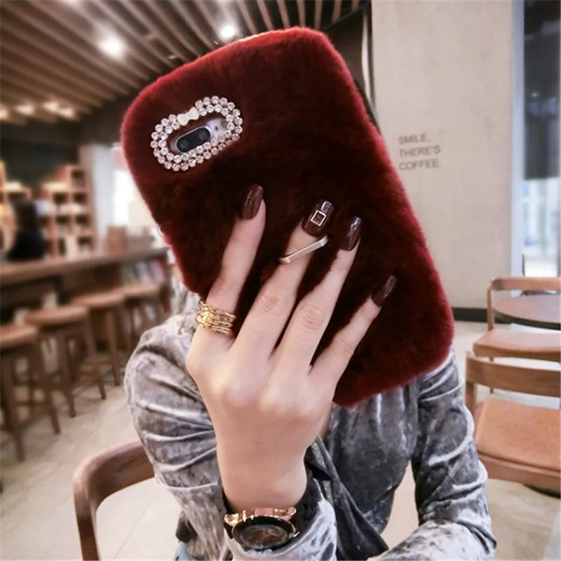 

For Google Pixel 4 4 XL 3A XL 3XL Lite Luxury Real Rabbit Fluffy Fuzzy Hair Plush Fur Case Finger Ring Stand Winter Warm Cobar